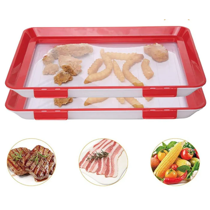 VacuumTray™ | Reuseable stacking tray for food storage! (4PCS)