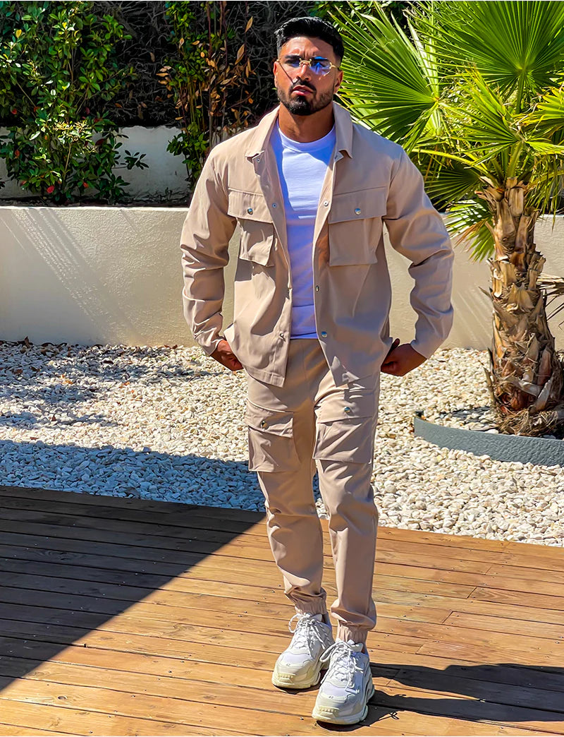 Two-piece Streetwear Full Cargo Set - UpLivings