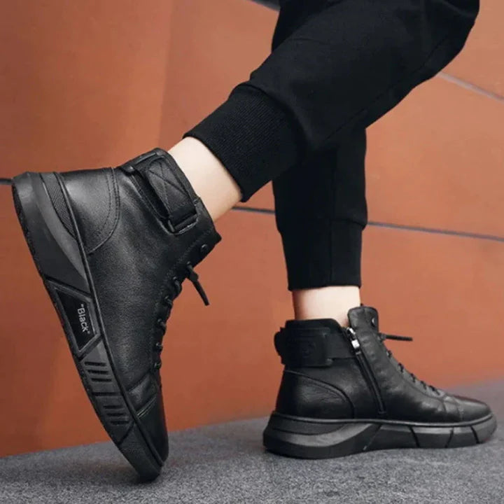 BlackBoots™ | Black handmade warm leather boots! - UpLivings