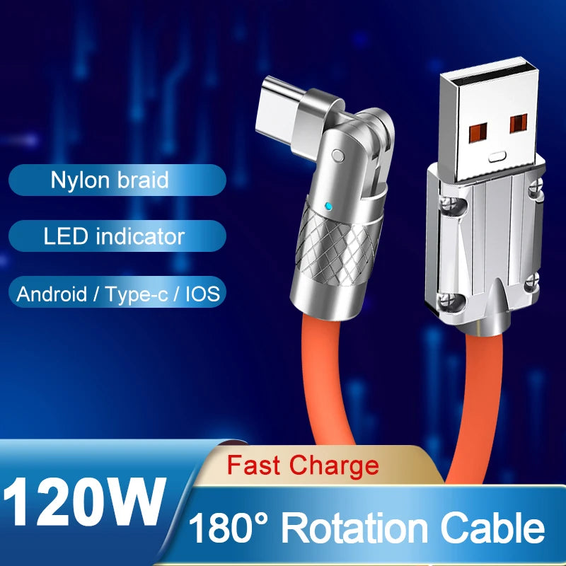 RotationCable™ | 180° Rotating Unbreakable Fast Charging Cable!