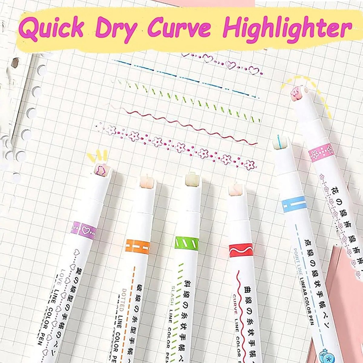 RollerPen™️ | 6 Different Curves Shapes Tip Pens (6 pieces)