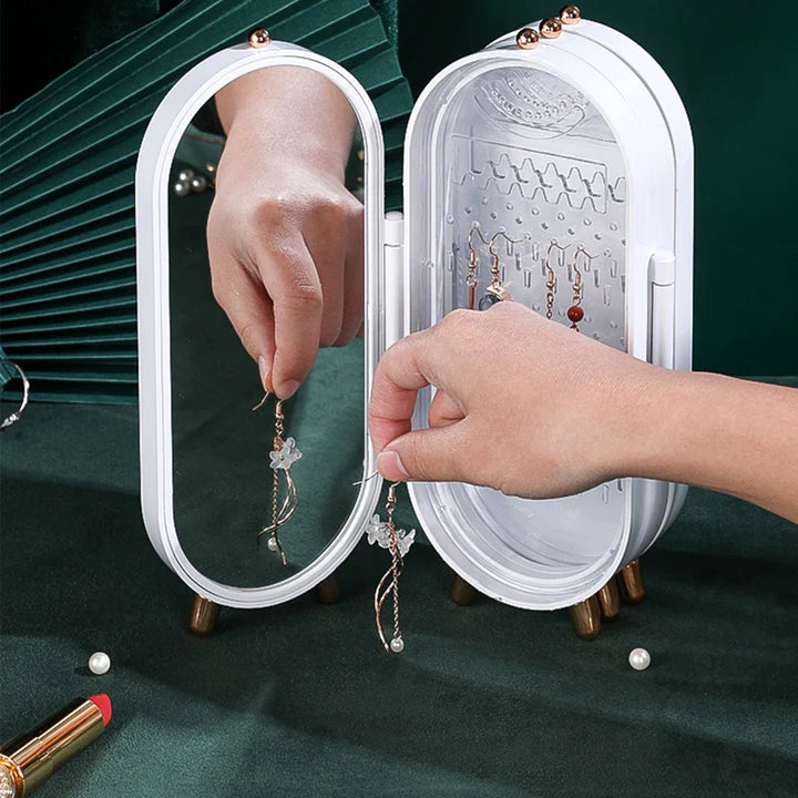 JewelQueen™️ | Fancy 4-Door Jewelry Box With Mirror! - UpLivings